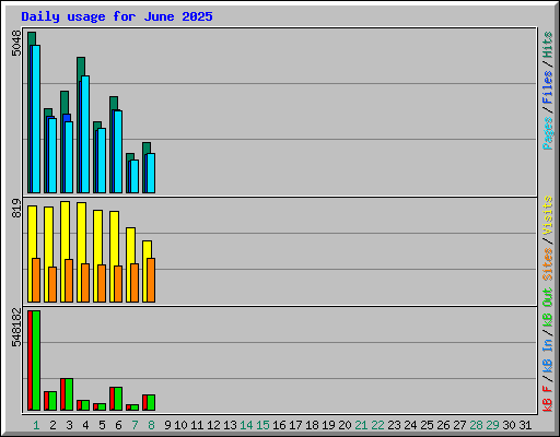 Daily usage for June 2025