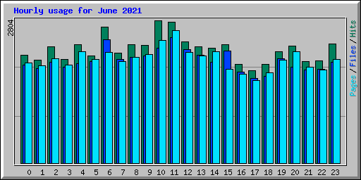 Hourly usage for June 2021