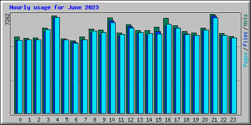 Hourly usage for June 2023